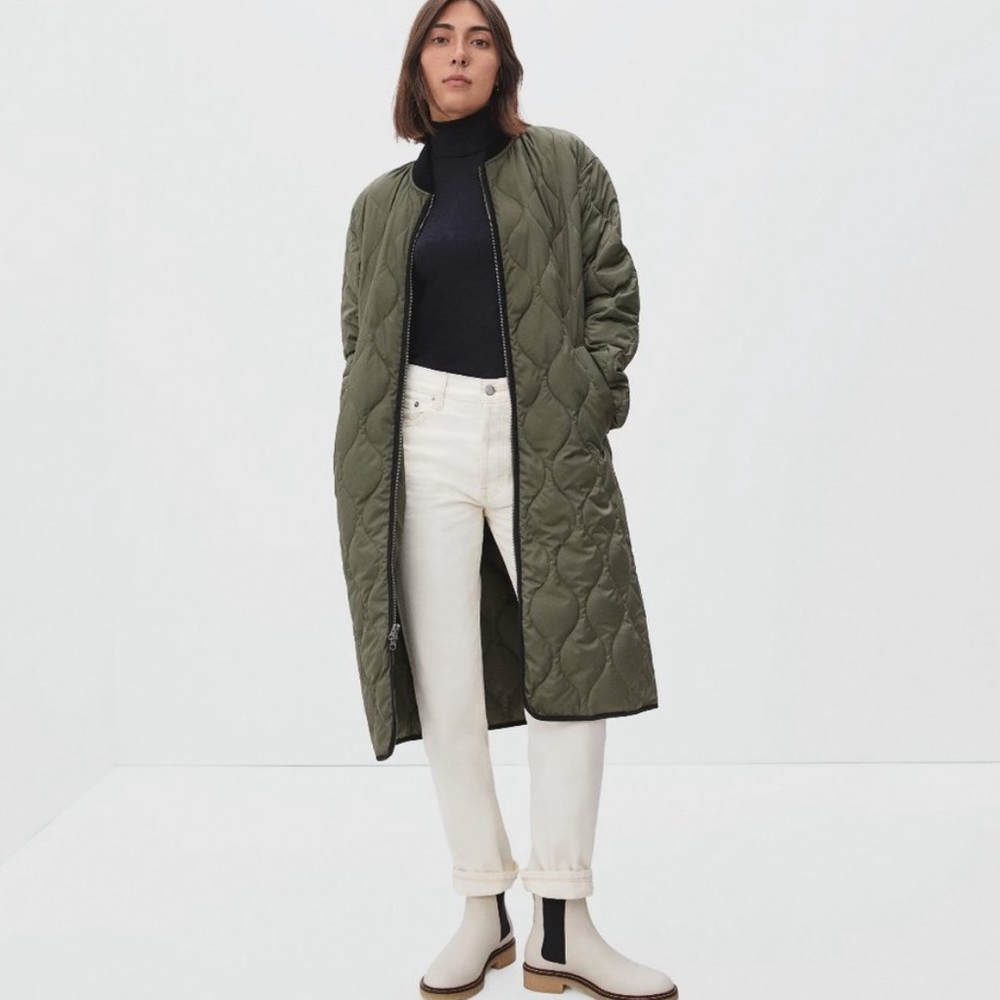 NWT Everlane ReNew Long Liner in Kalamata Olive